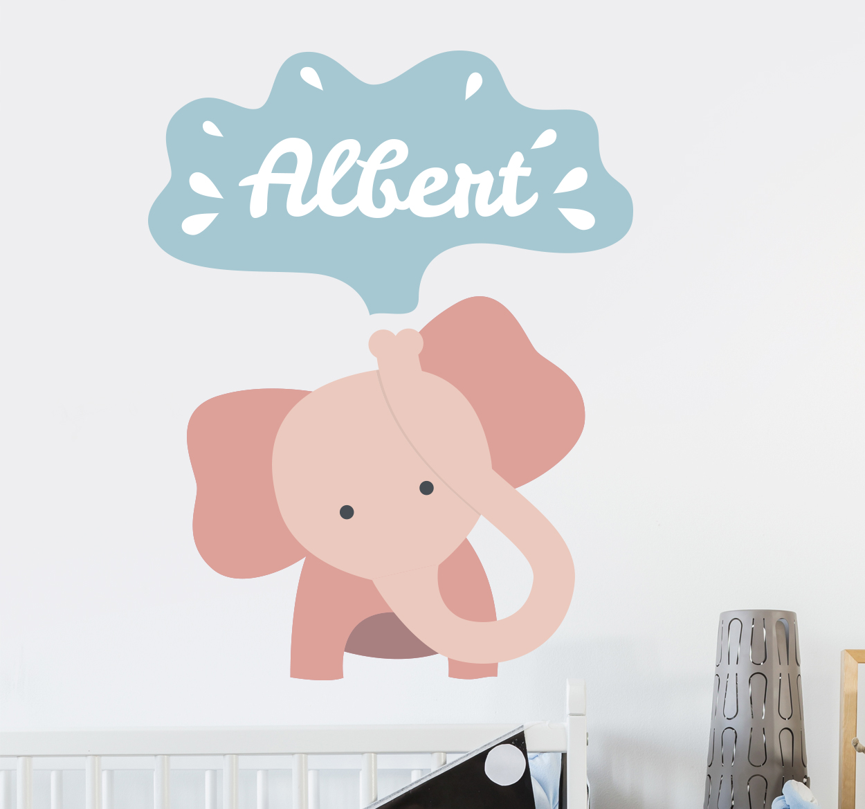 Tenstickers Naam sticker kinder olifant