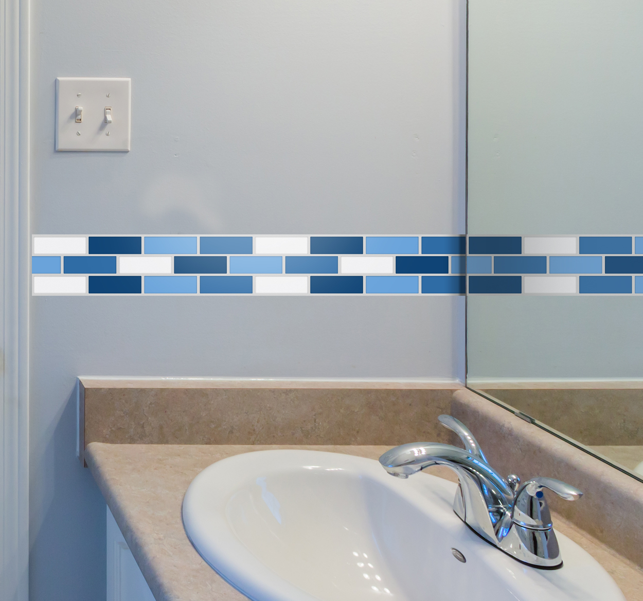 Adesivo bagno mantovana blu