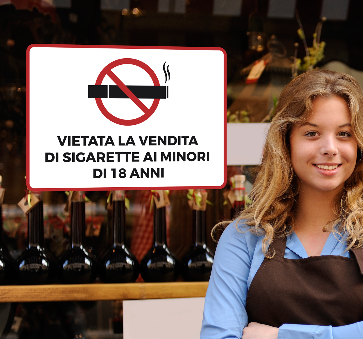 Adesivo vietata la vendita di sigarette