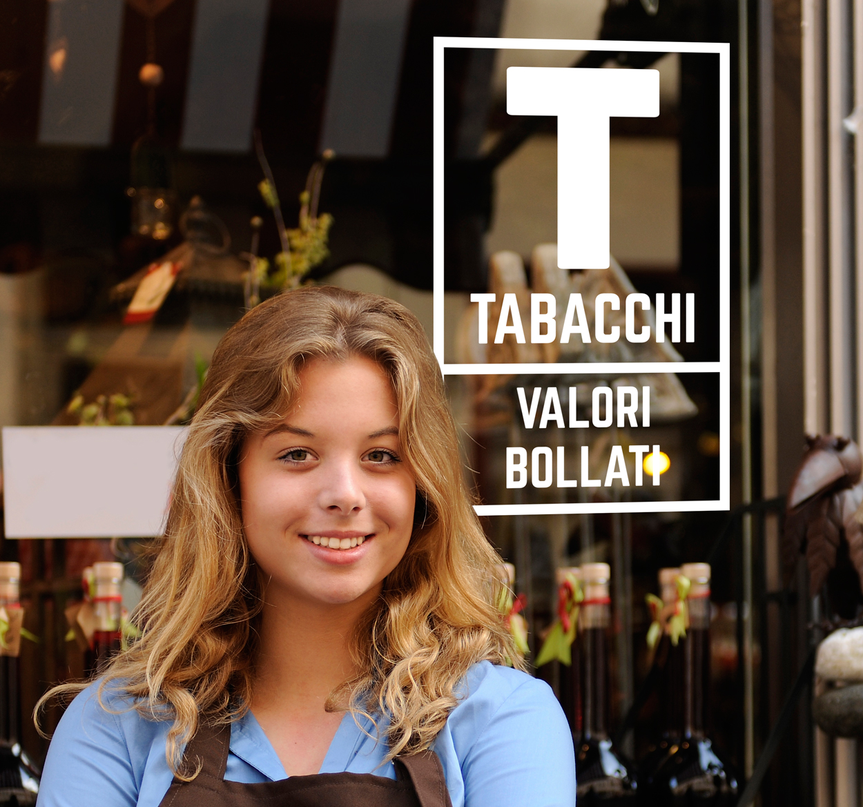 Adesivo per vetrina segno del tabacchi