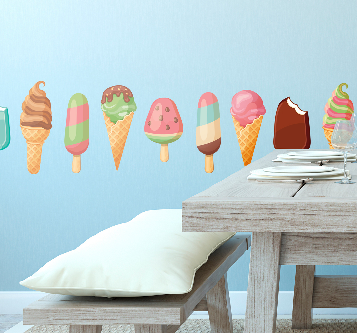 Adesivo decorativo orlatura gelati
