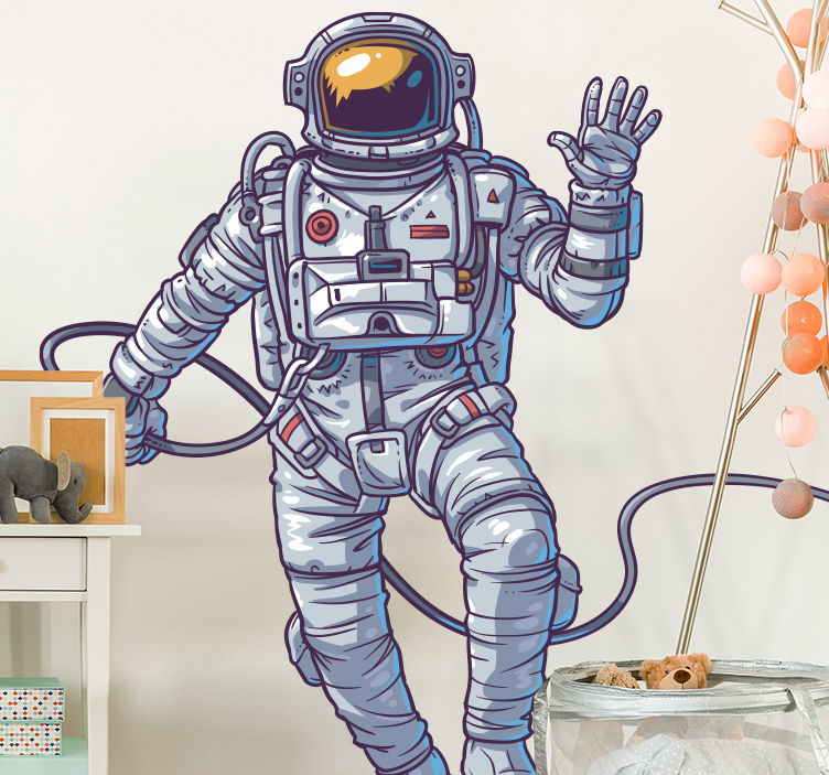 Muursticker astronaut in de ruimte