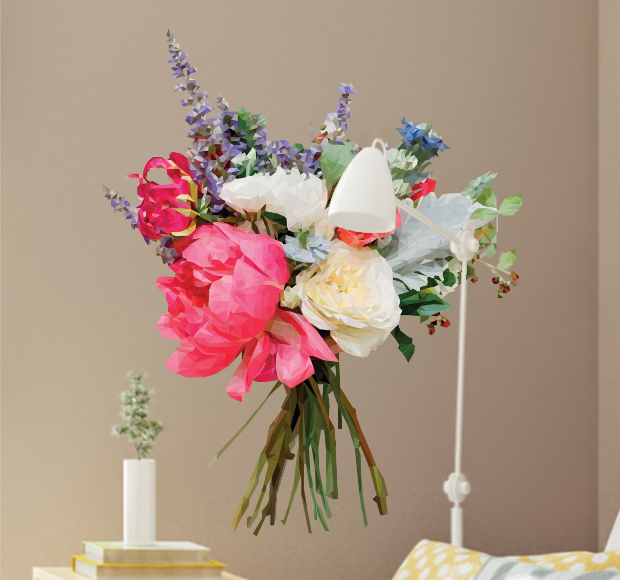 Tenstickers Sticker bos bloemen geometrisch