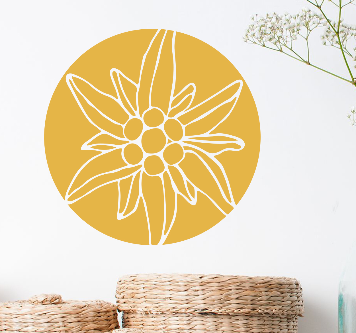 Tenstickers Bloemen muursticker alpen