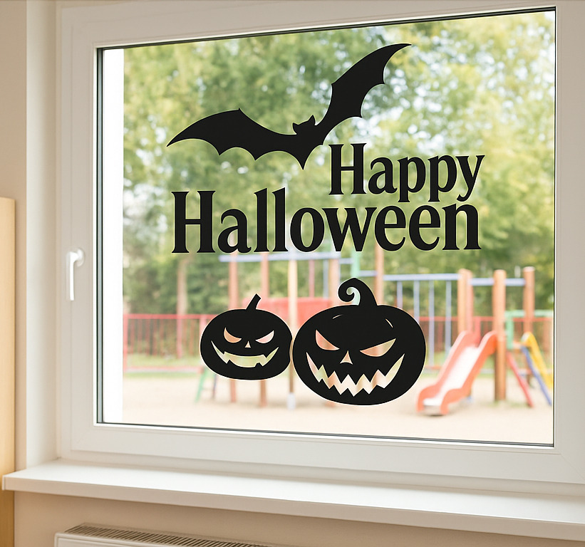 Adesivo per vetro zucche di halloween spettrali