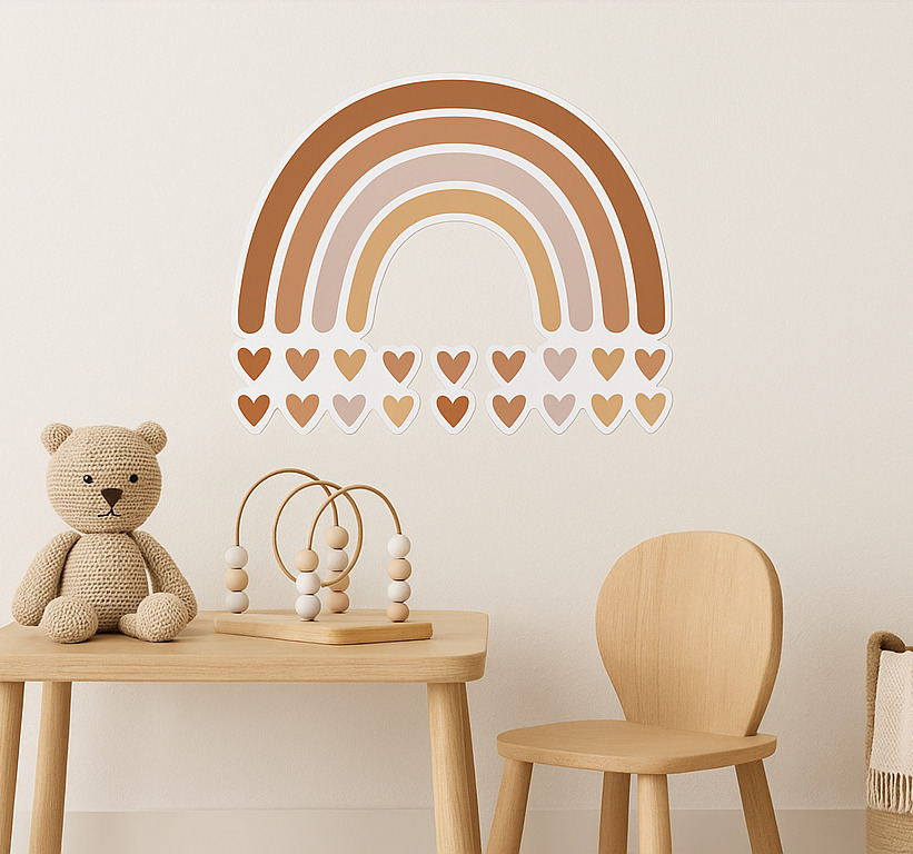 Tenstickers Boho neutrale regenboog muursticker