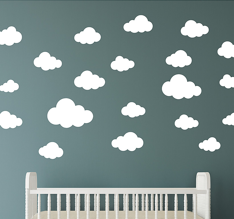 Tenstickers Kleine wolken voor kinderen muursticker