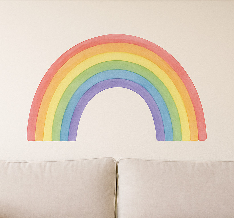 Tenstickers Regenboog aquarelverf muursticker