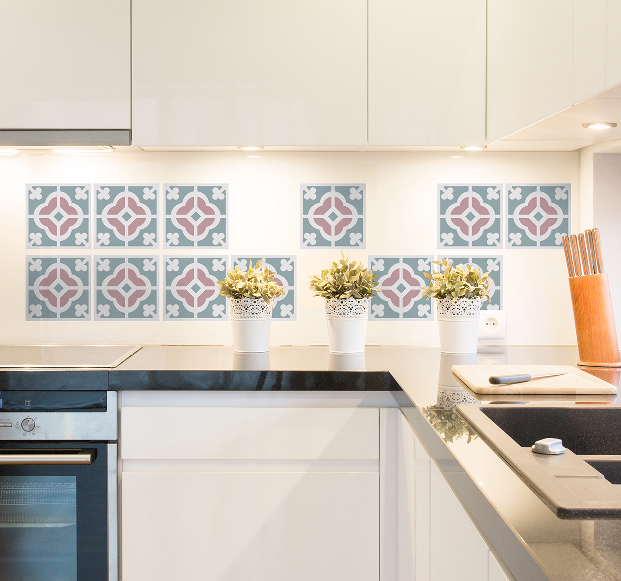 Tenstickers Tegelstickers keuken hydraulisch floraal
