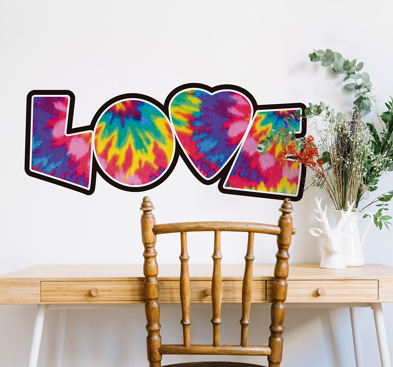 Tenstickers Muursticker love tie dye