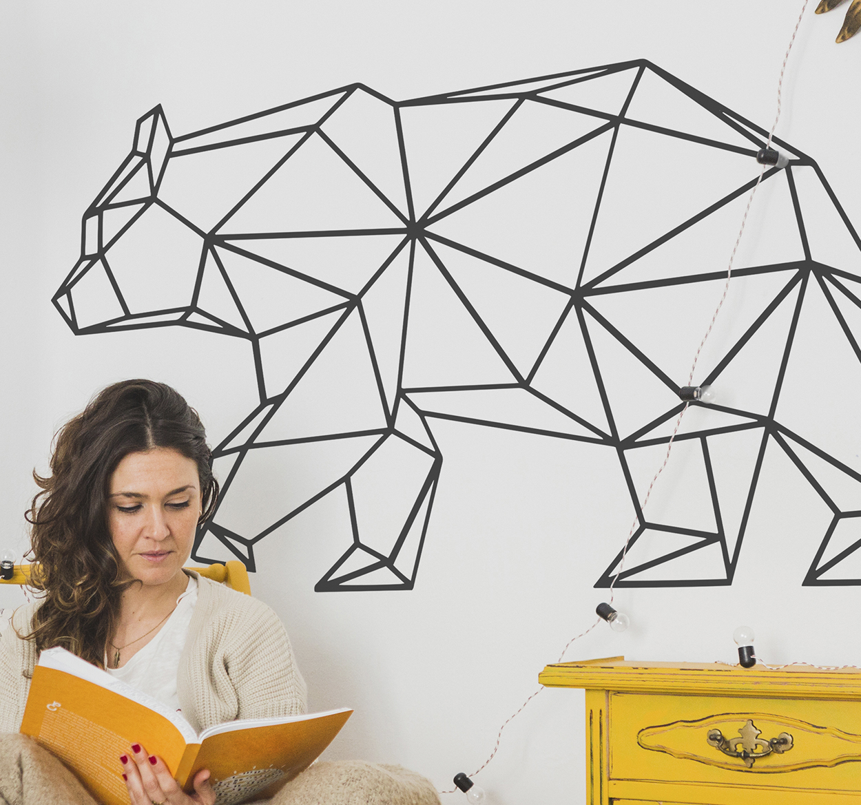 Tenstickers Zelfklevende muursticker origami beer