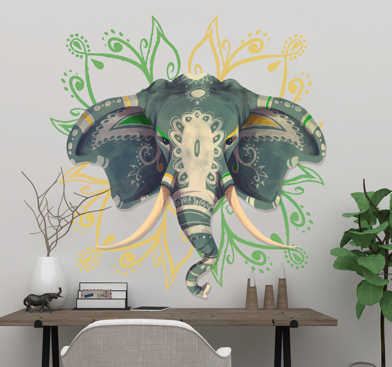 Tenstickers Muursticker mandala op hoofd