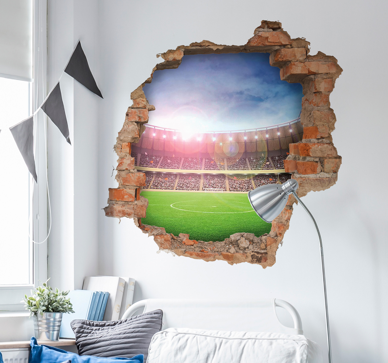 Wandbombe Fußballstadion Wandtattoo Fußball