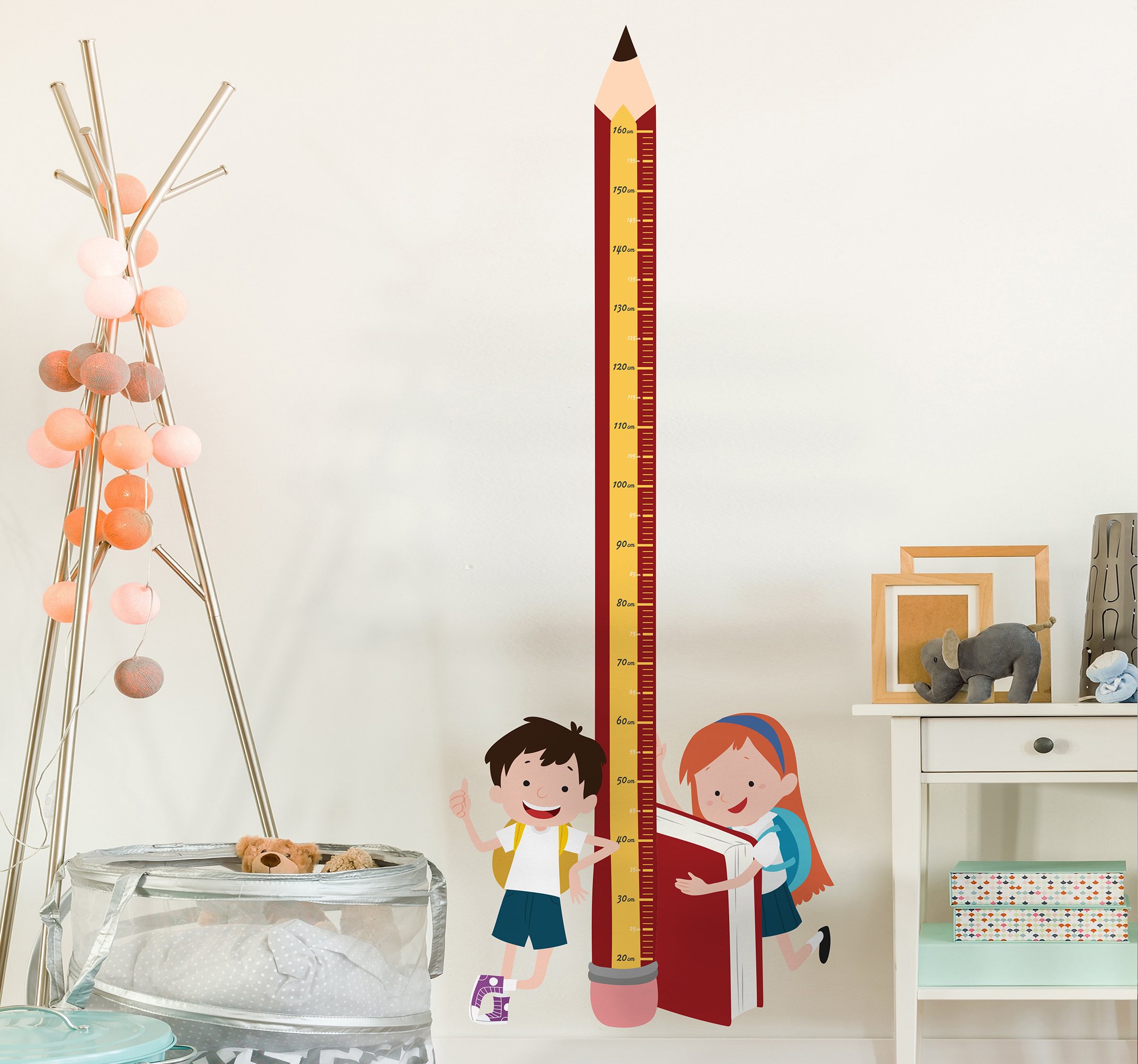 Groeimeter sticker potlood school