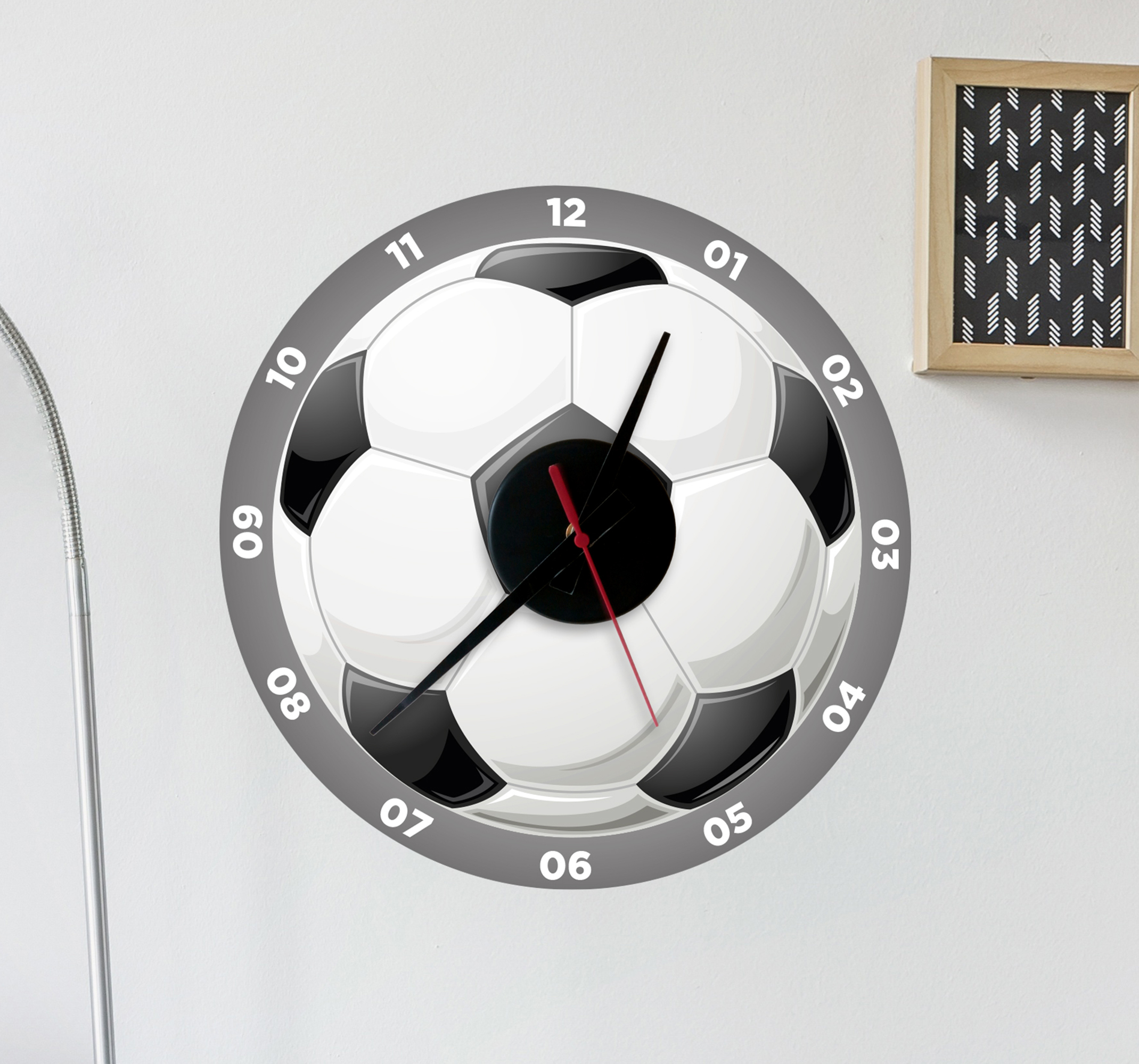 Fußball Uhr Wandtattoo