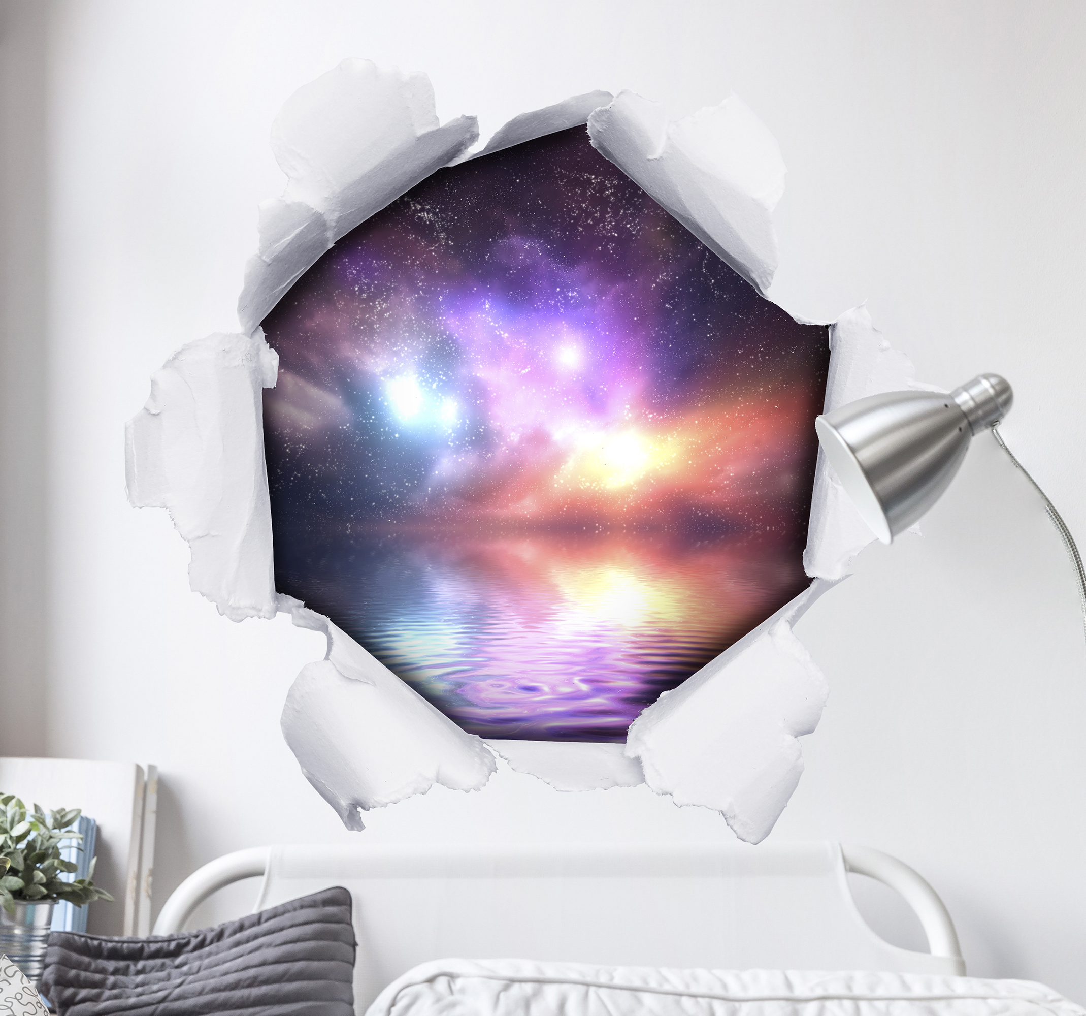 Adesivo con galassia effetto 3d
