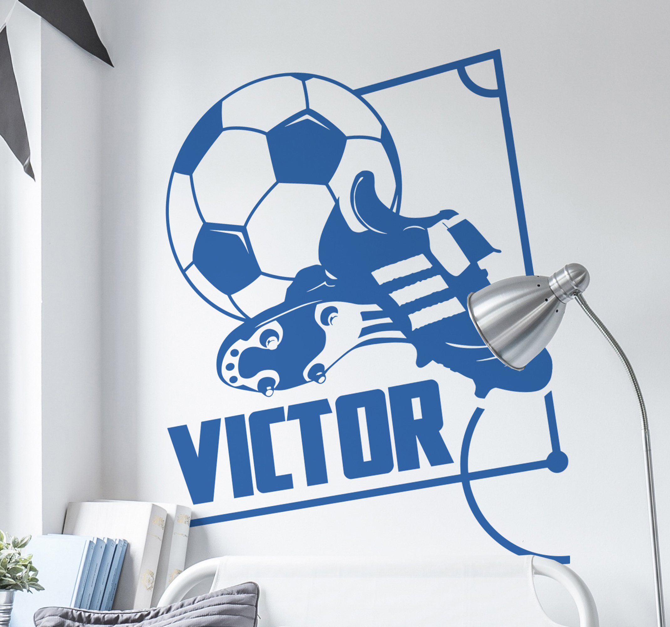 Personalisierbares Wandtattoo Fußballschuhe