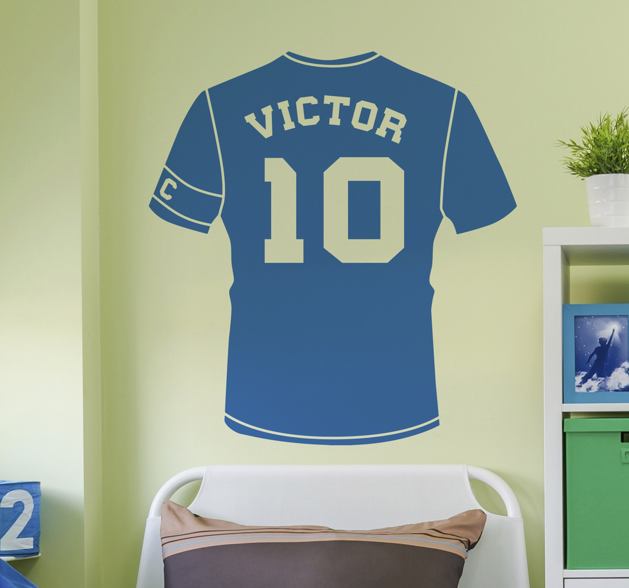 Personalisierbares Trikot Wandtattoo Fußball