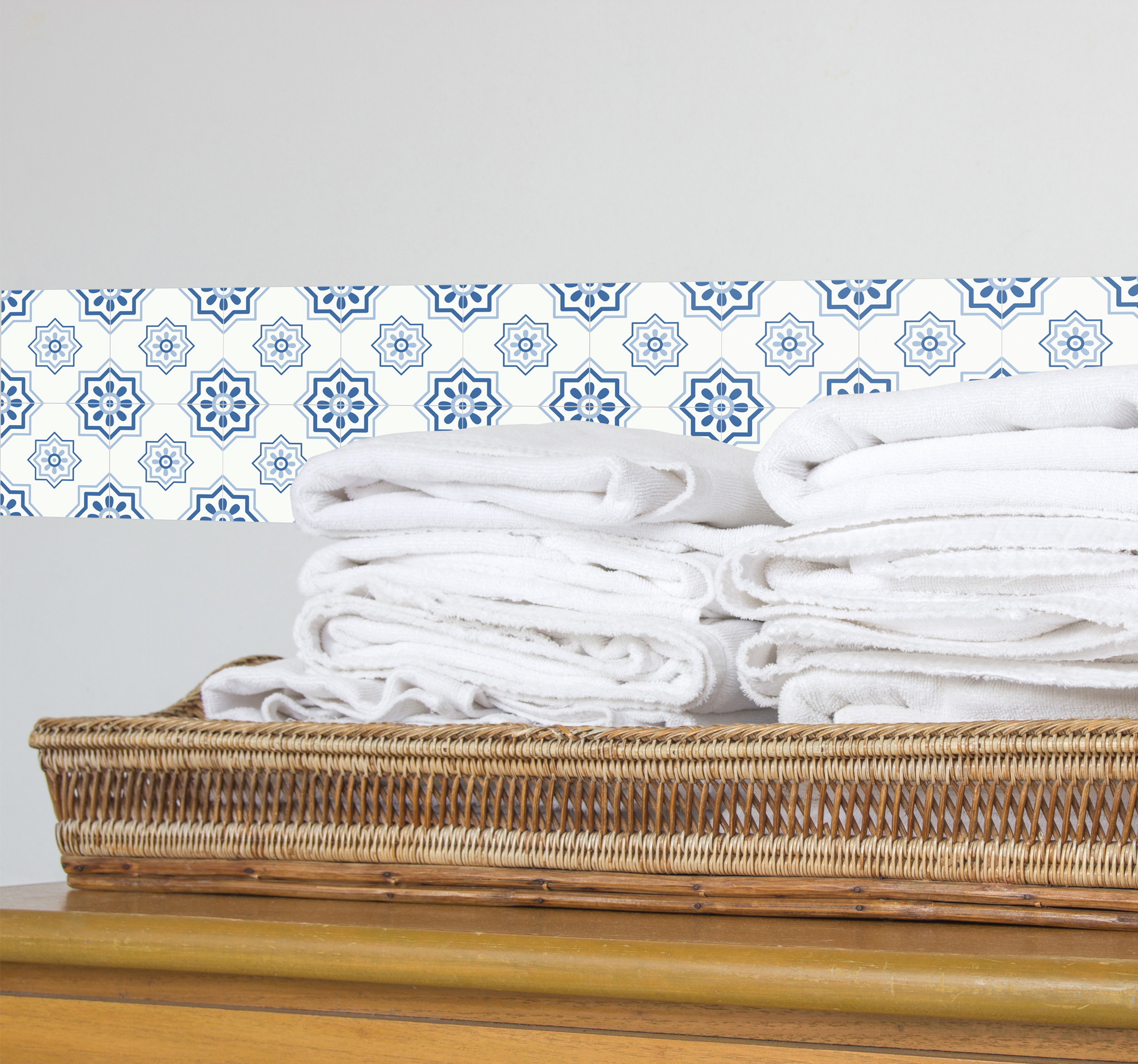 Adesivo bagno piastrelle azulejo azzurre