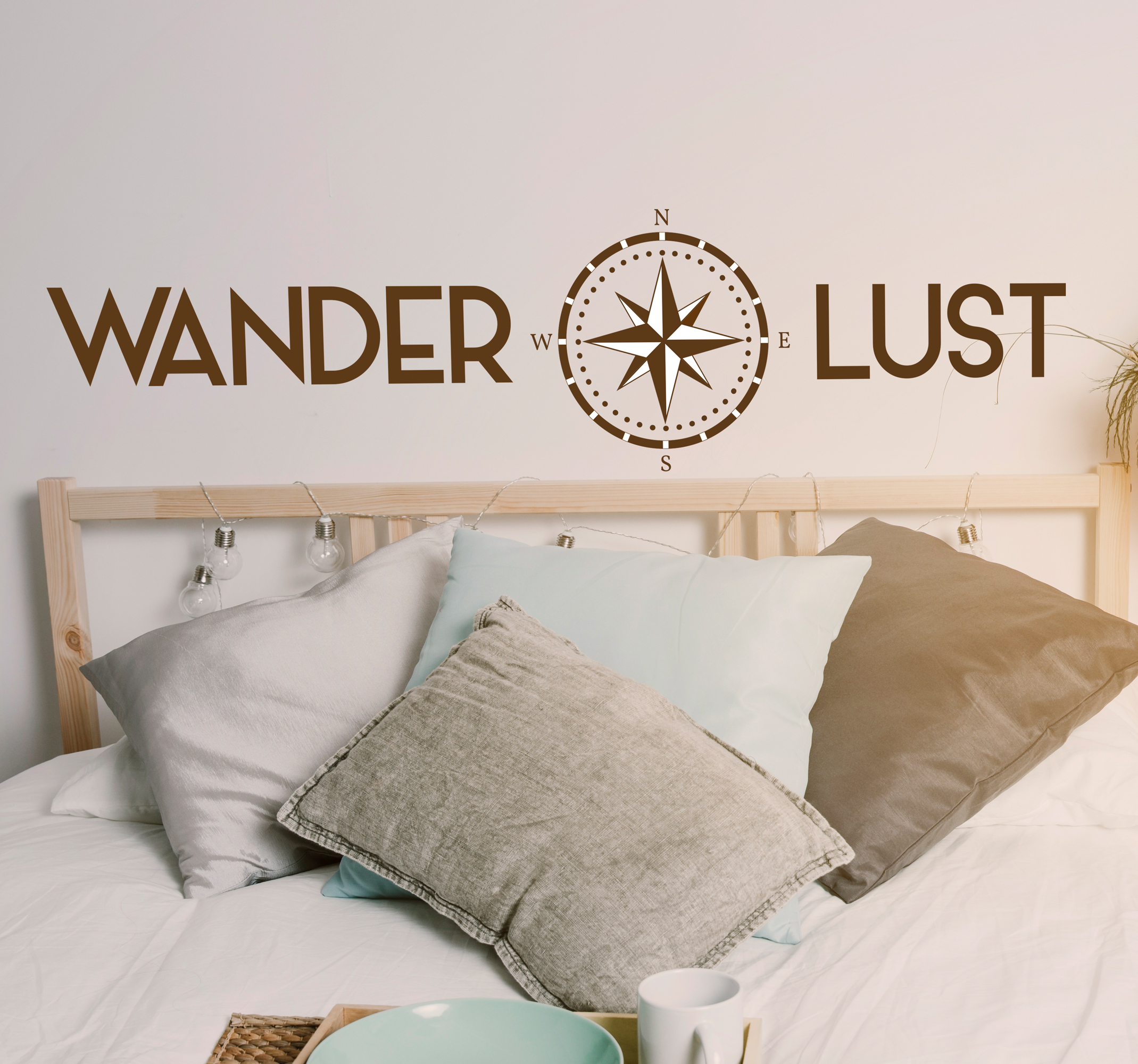 Tenstickers Muursticker tienerkamer Wanderlust kompas