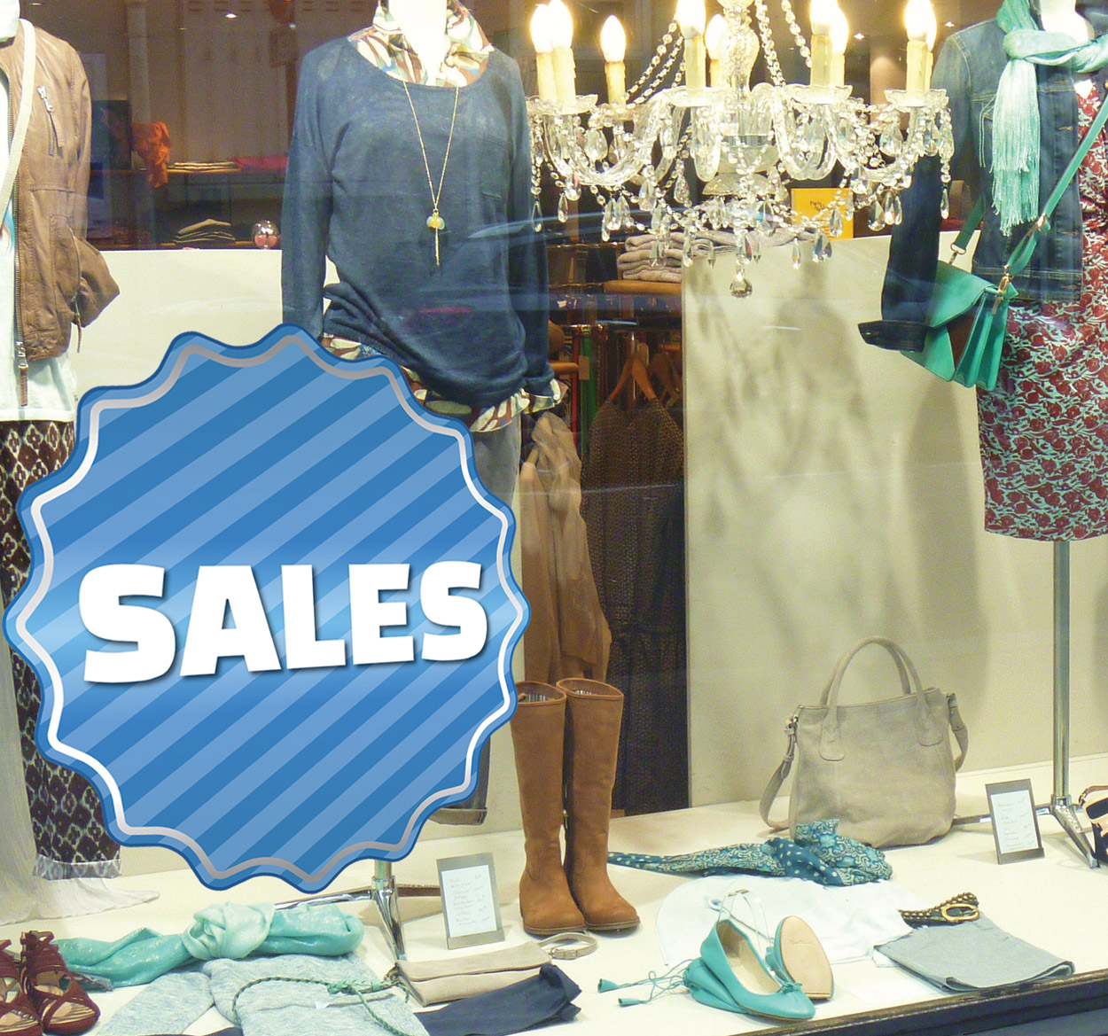 Sticker etichetta offerta azzurro righe