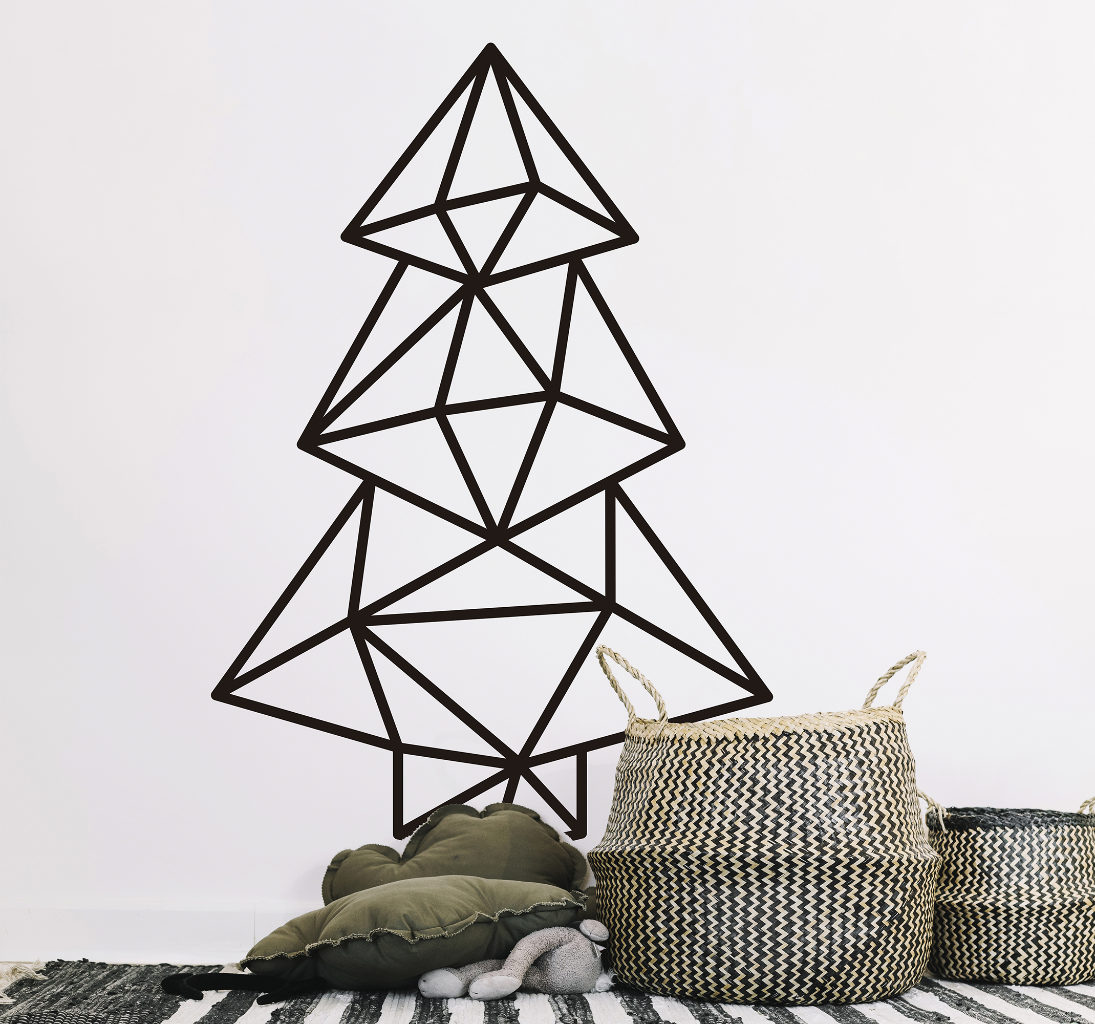 Feestdagen sticker geometrische kerstboom