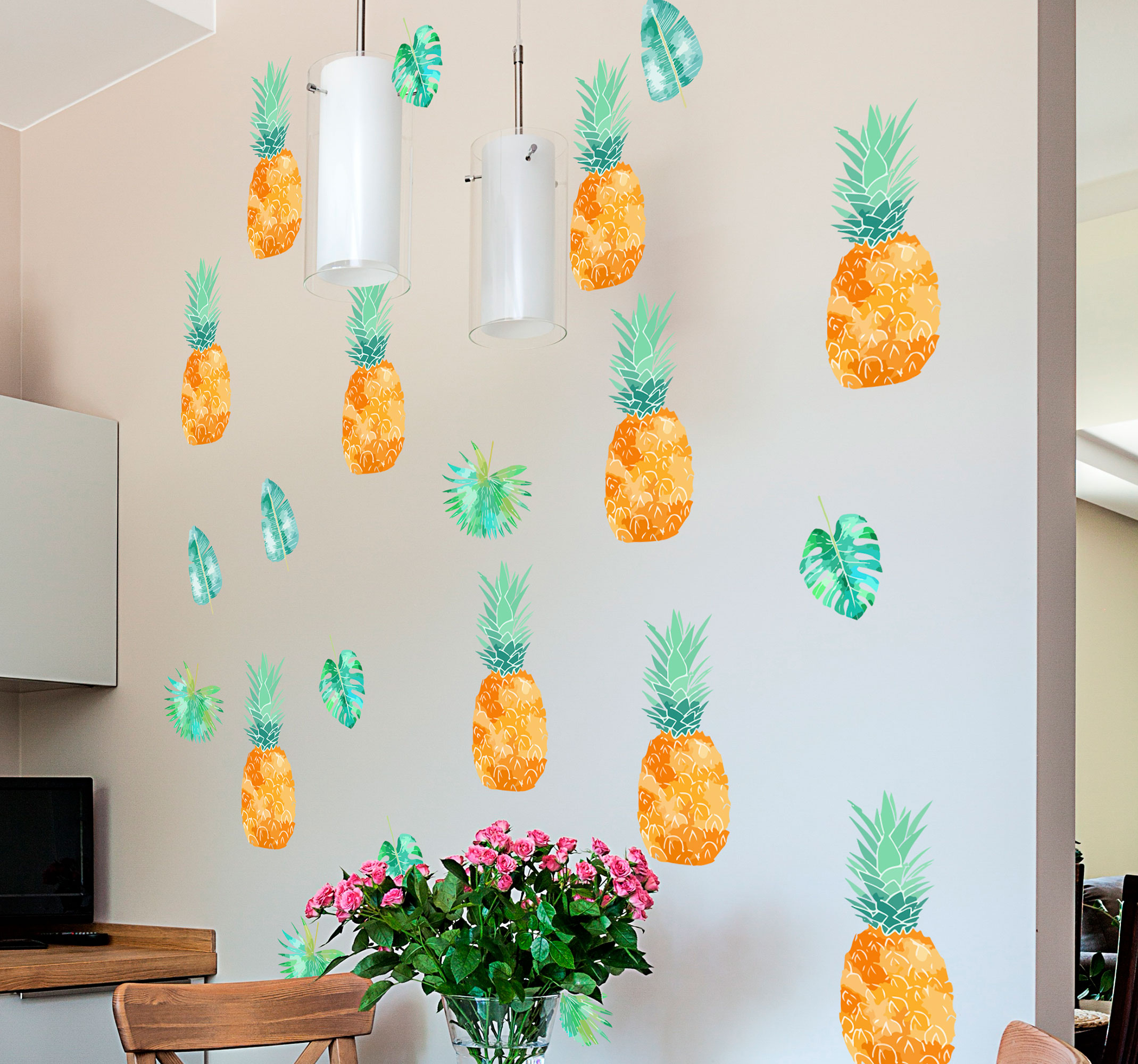 Fruit sticker ananas patronen