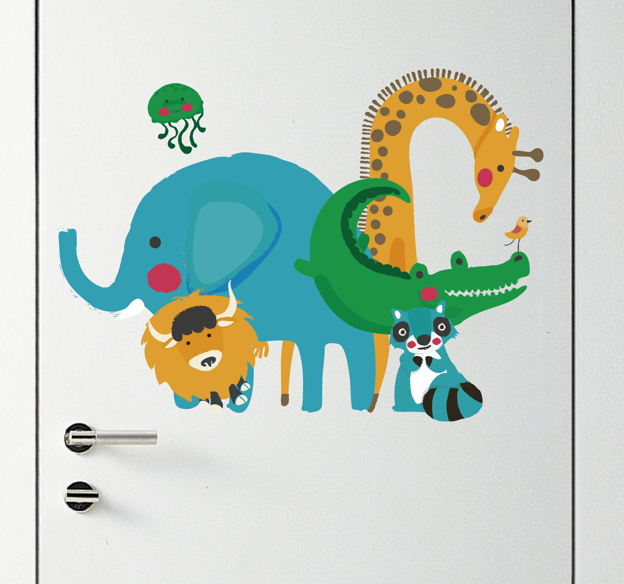 Tenstickers Deursticker jungle dieren