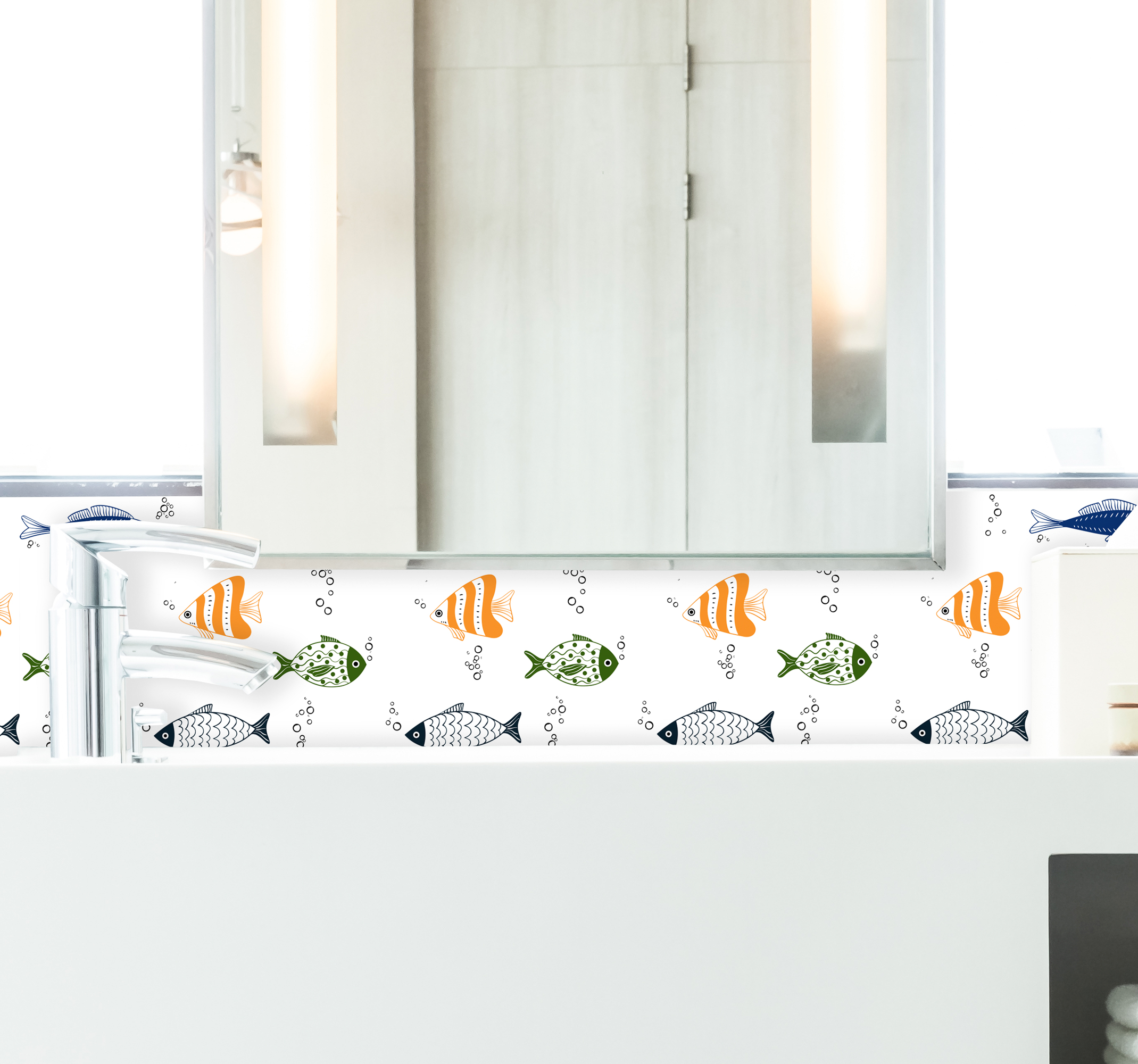 Tenstickers Badkamer muursticker vissen