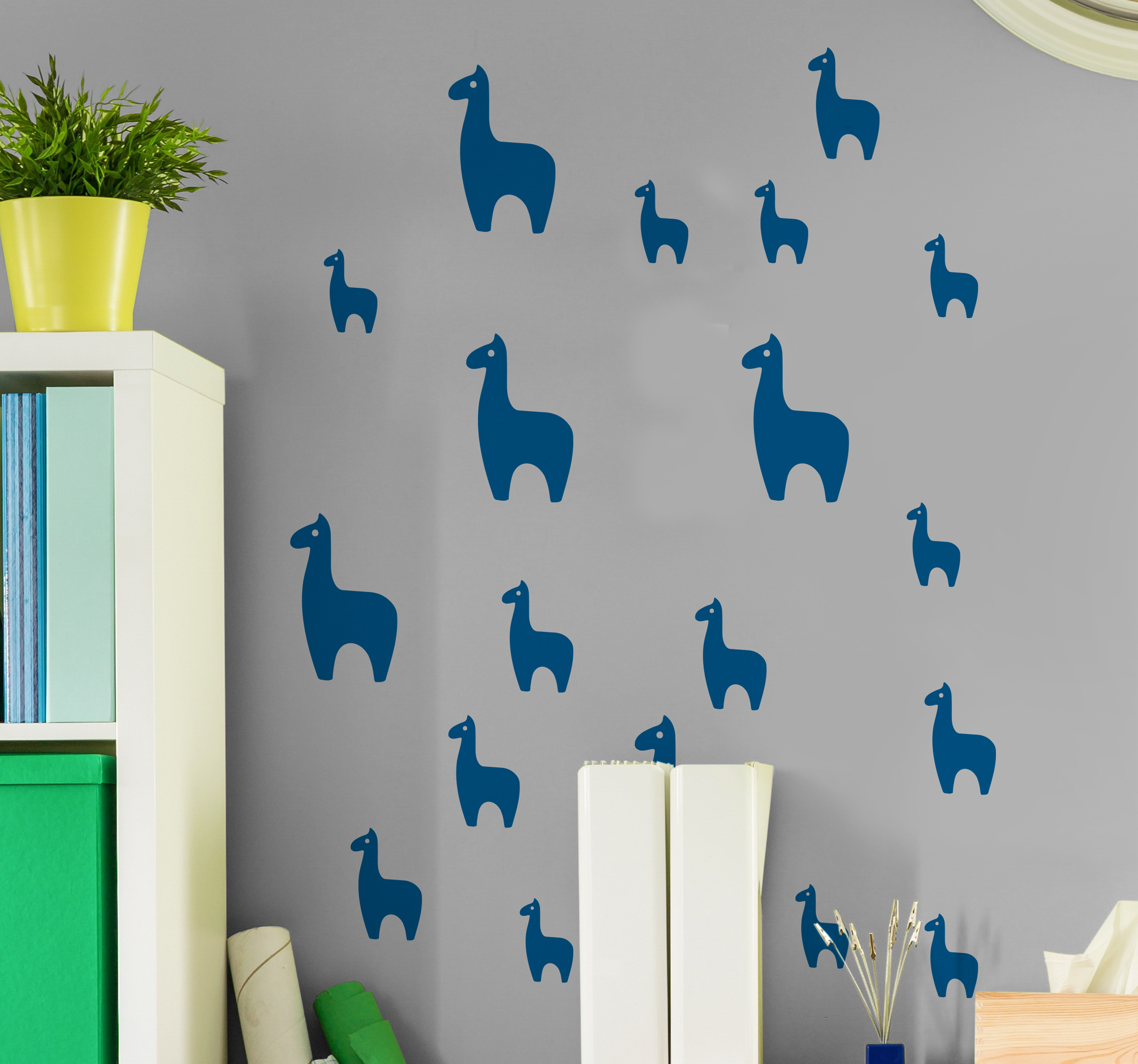 Muurstickers dieren Lama collectie