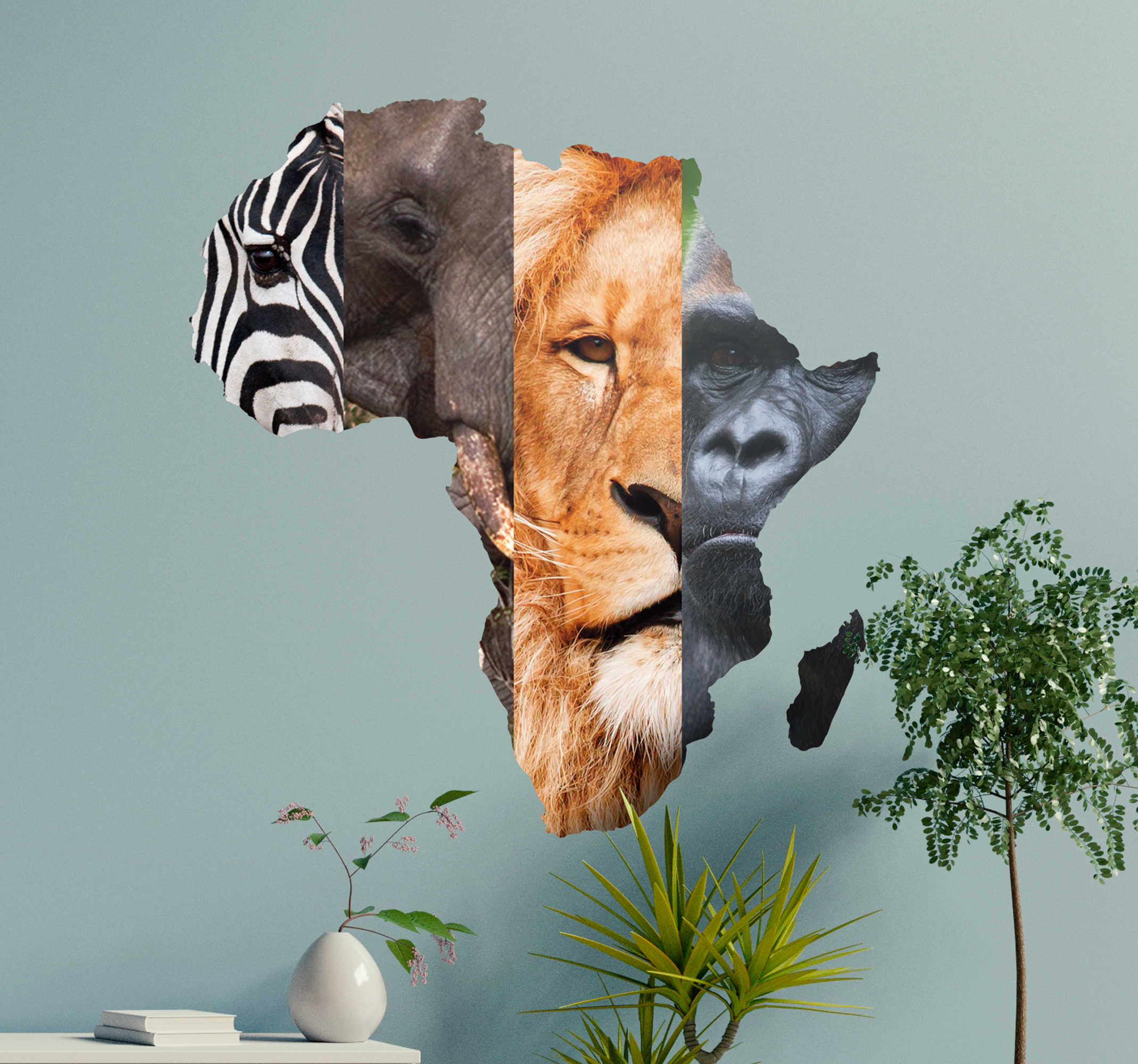 Tenstickers Tienerkamer muursticker Afrikaanse dieren