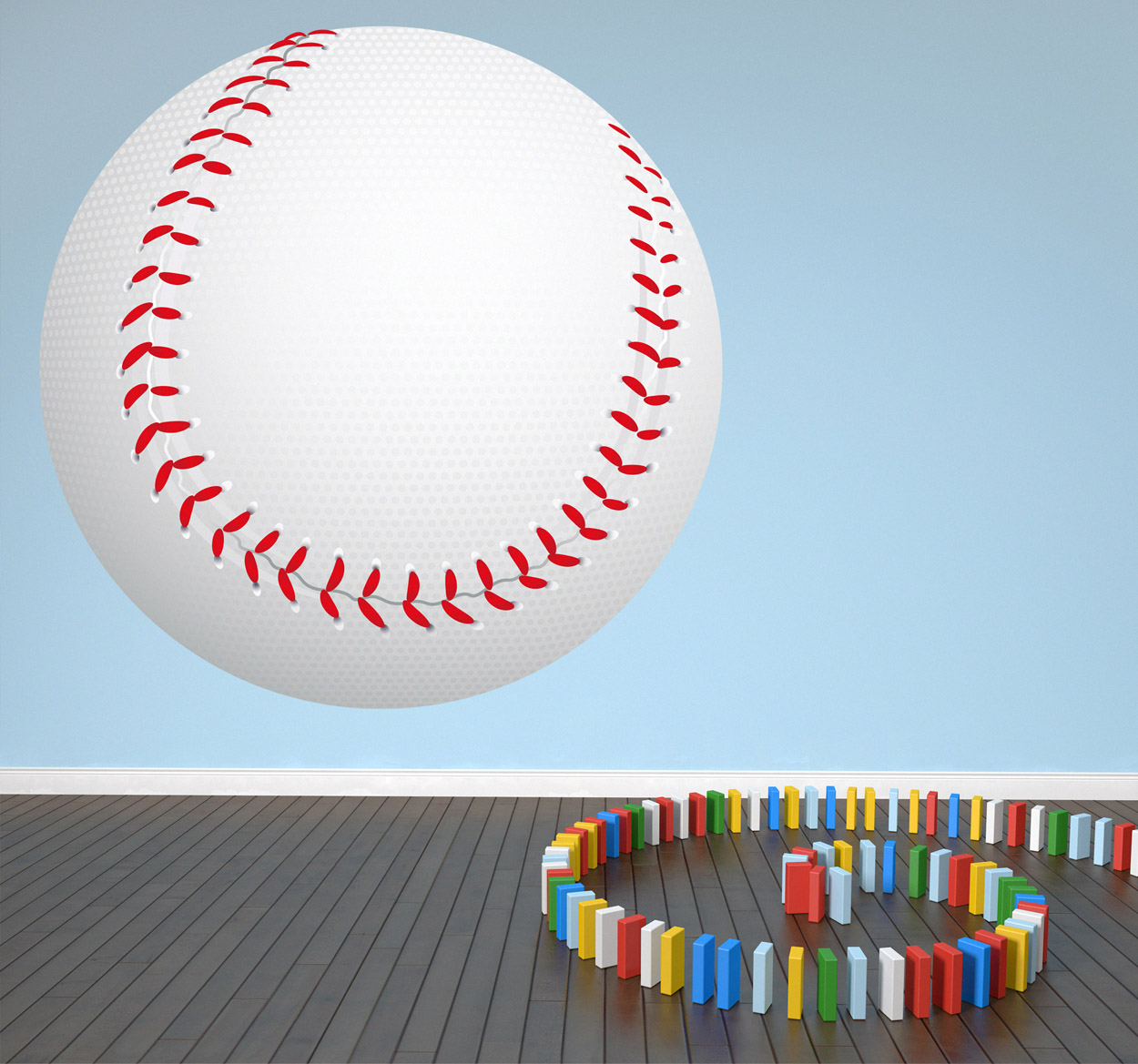 Tenstickers Sticker baseball kinderen