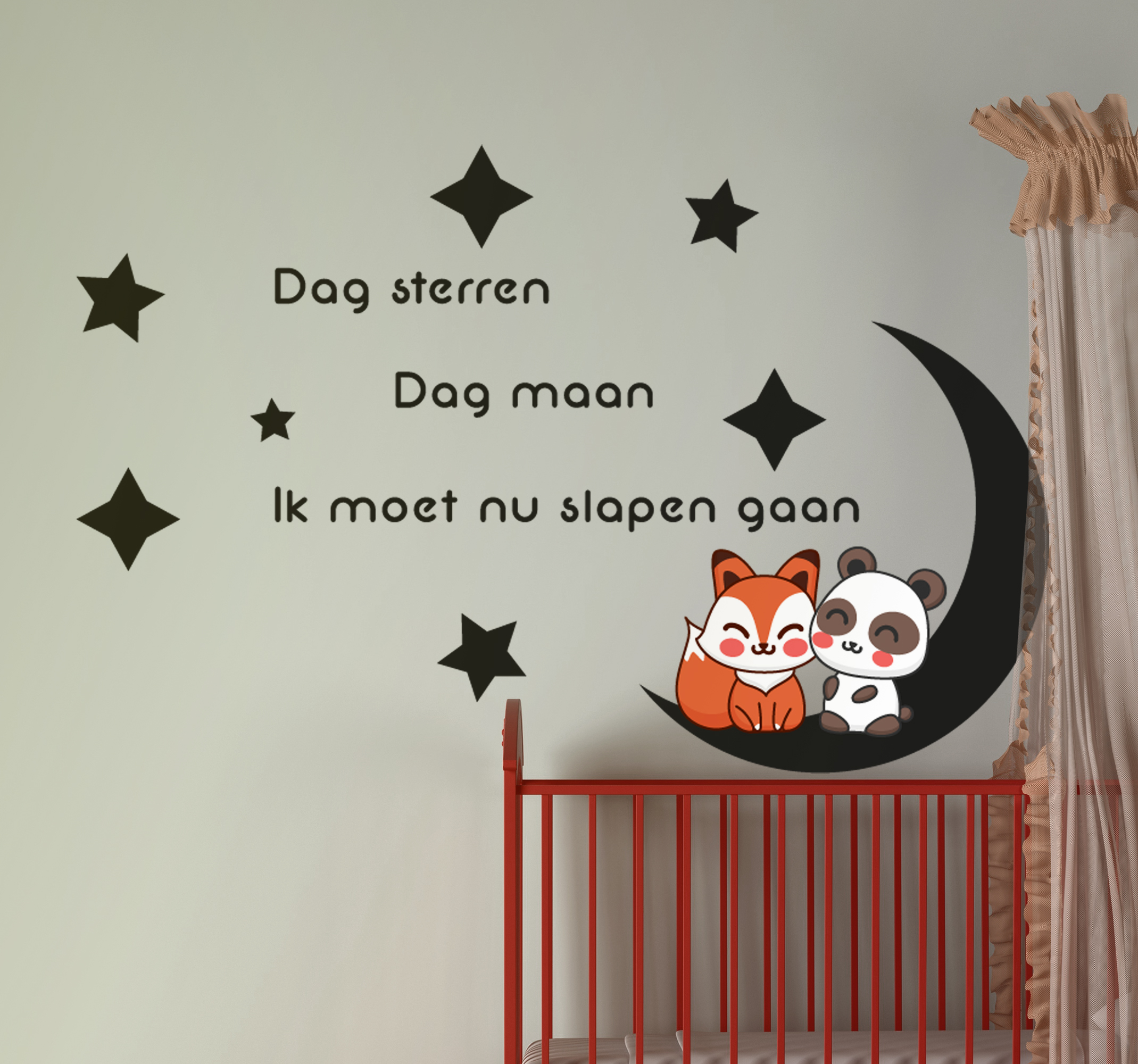 Tenstickers Tekst muursticker ik moet nu slapen gaan