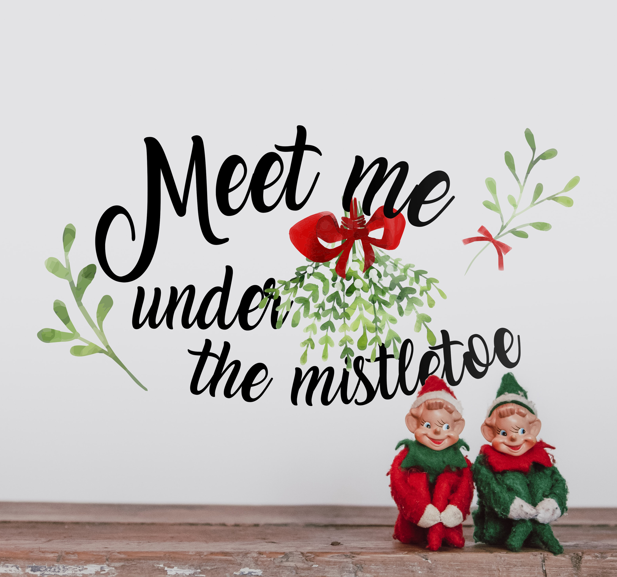 Tenstickers Tekst muursticker under the mistletoe