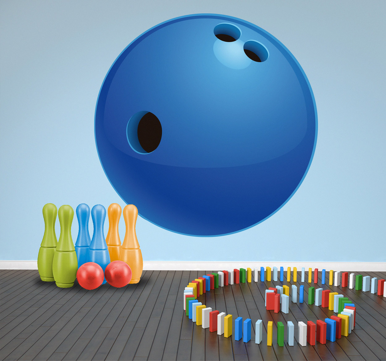 Tenstickers Sticker bowlingbal kinderen