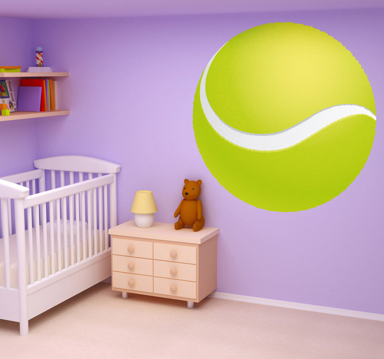 Tenstickers Sticker kinderen tennisbal