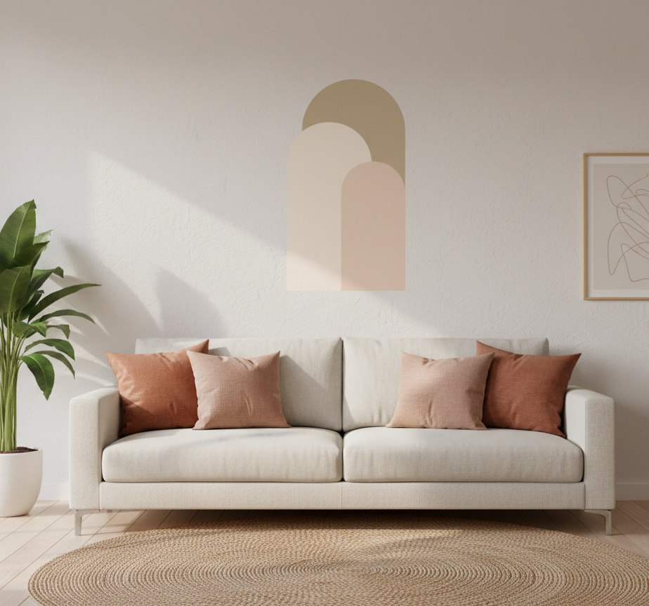 Tenstickers Muursticker woestijn abstracte bogen