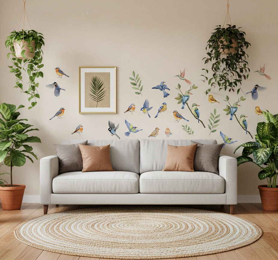 Tenstickers Muursticker zangvogel set