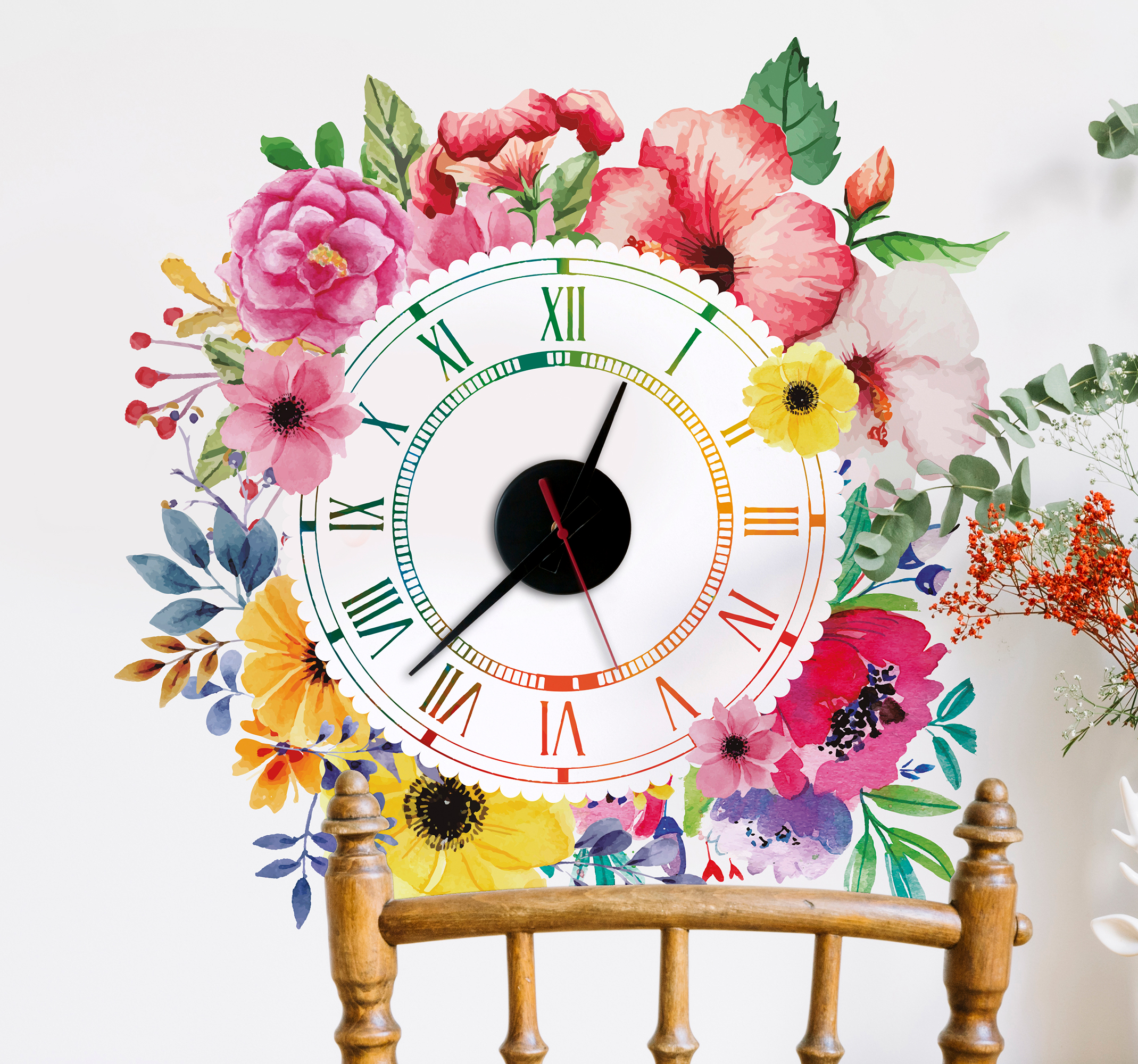Tenstickers Bloemen minimalisme klok sticker