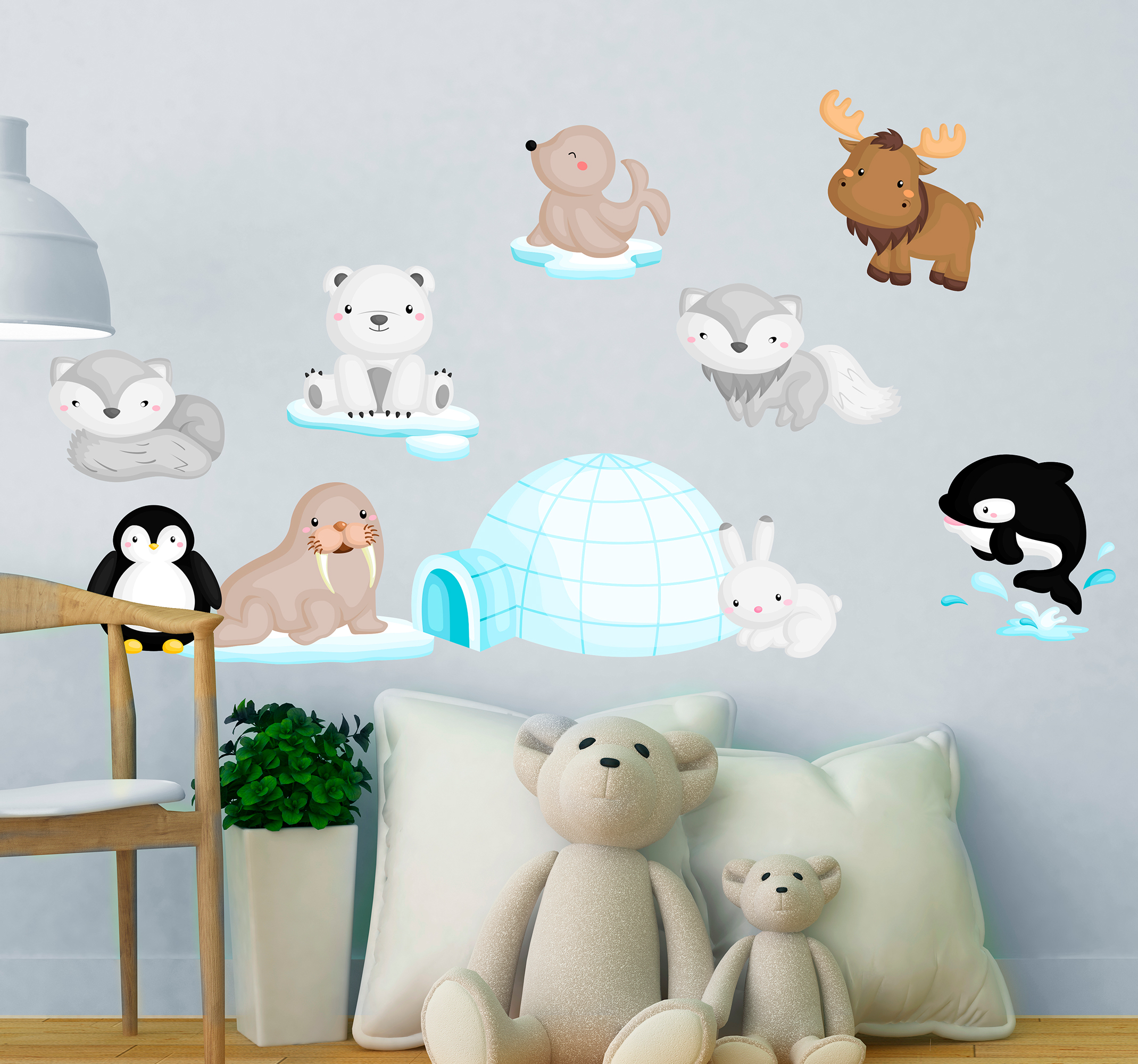 Tenstickers Arctische wildlife home muurzelfklevende sticker