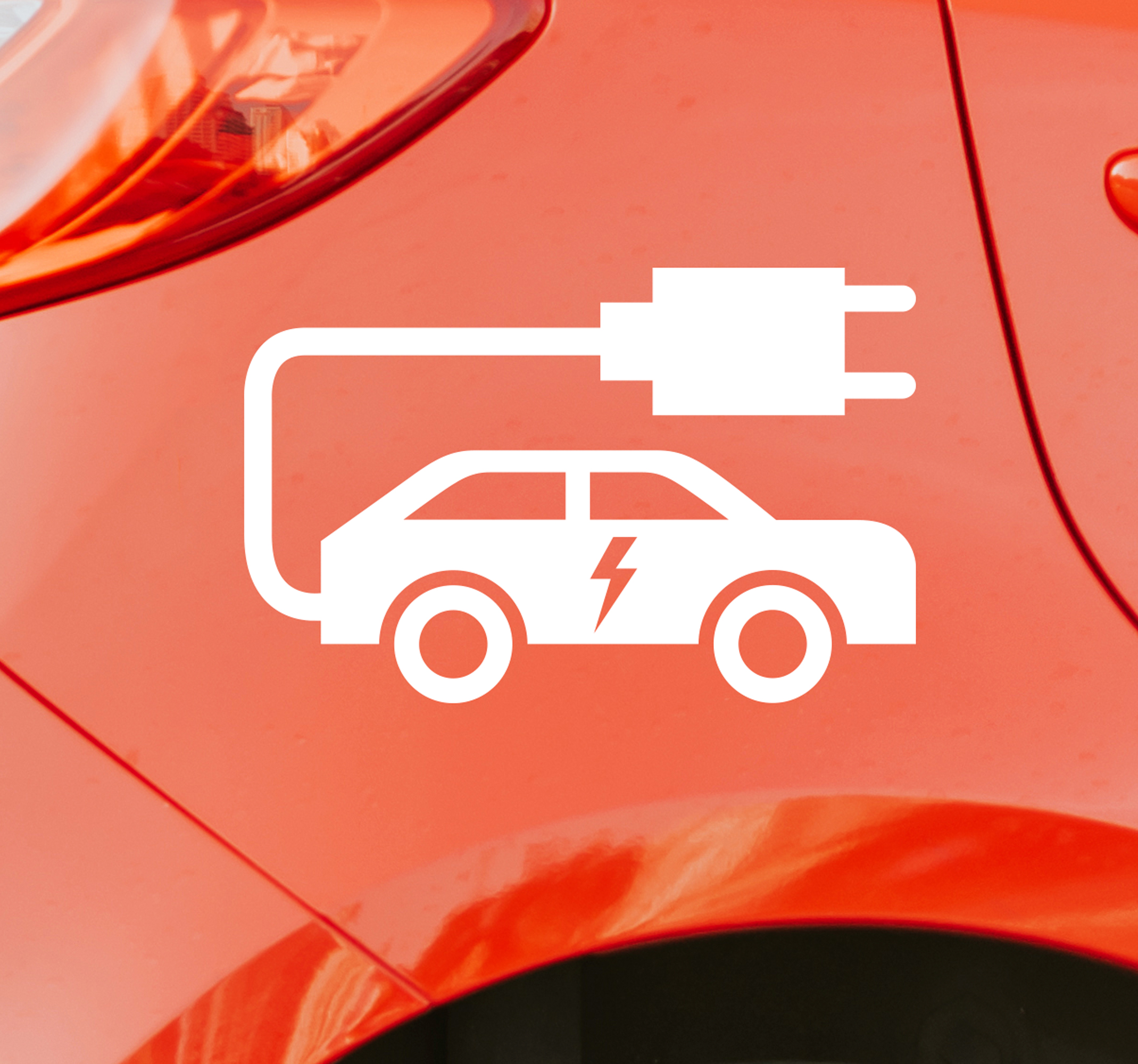 Adesivo per auto con auto elettrica