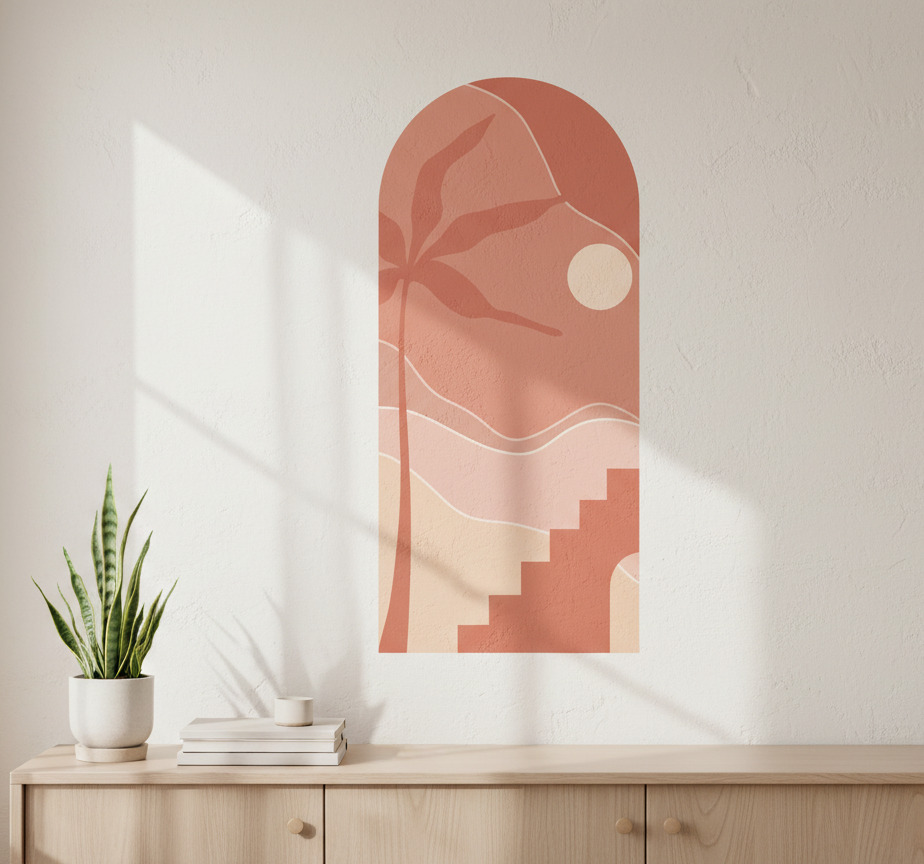 Tenstickers Muursticker abstract moderne boog