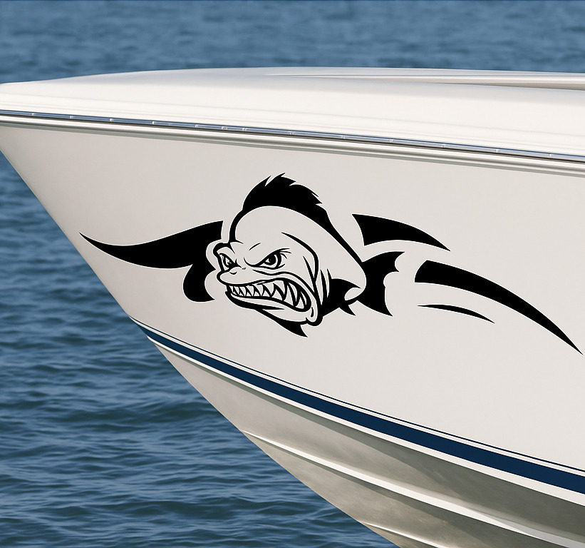 Boot sticker boze piranha