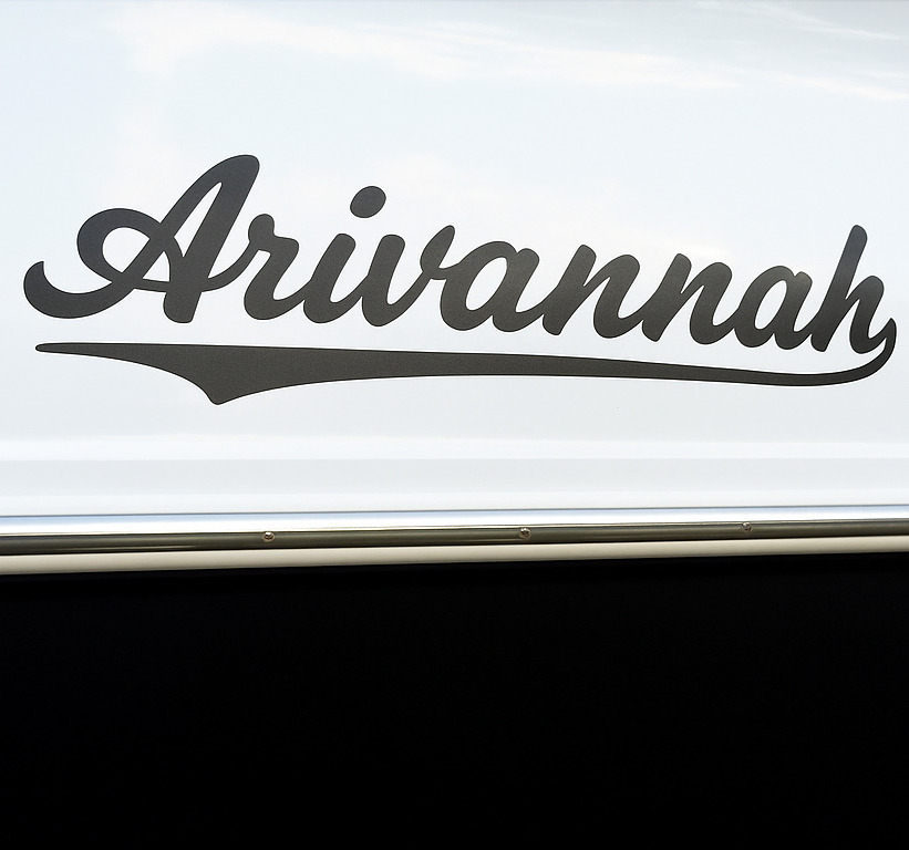 Boot sticker klassieke script naamplaat