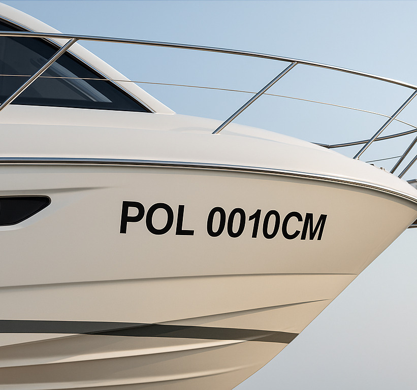 Boot sticker registratienummer details