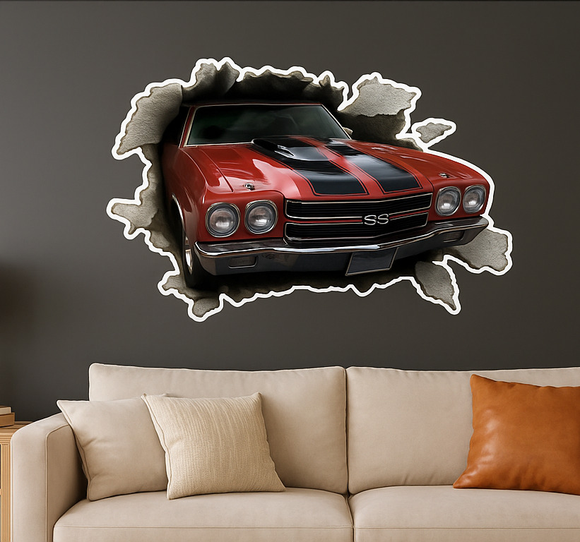 Tenstickers Muursticker coole klassieke auto