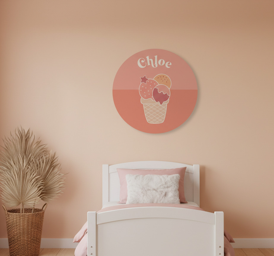 Tenstickers Muursticker gepersonaliseerde ijscirkel