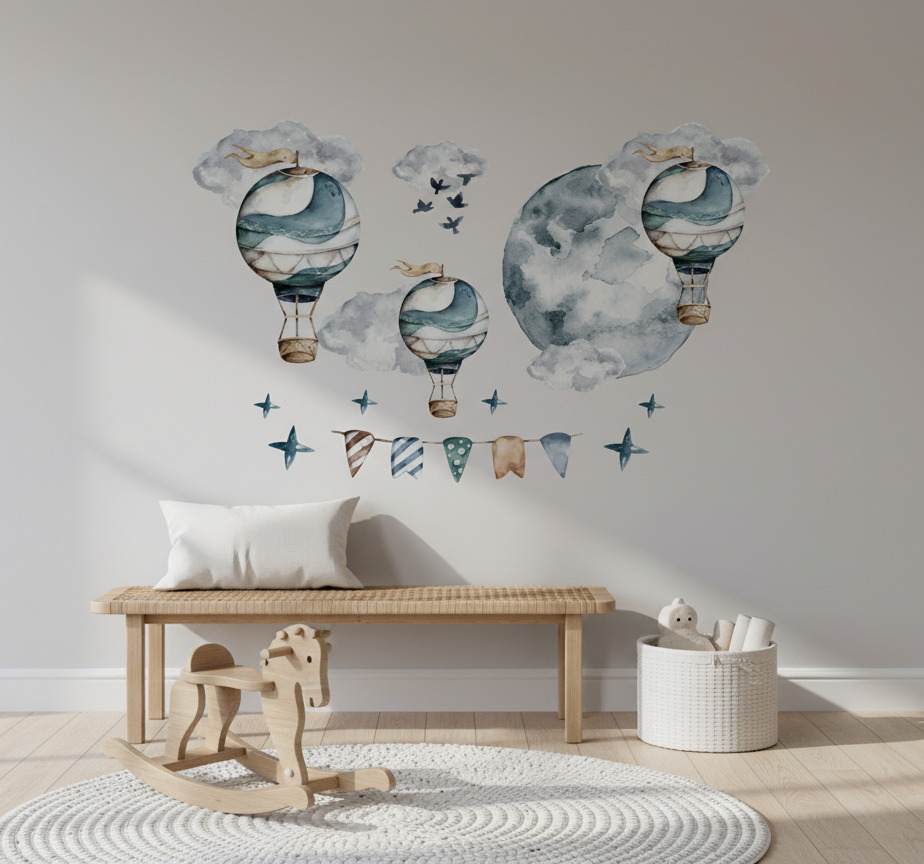 Tenstickers Muursticker luchtballonnen