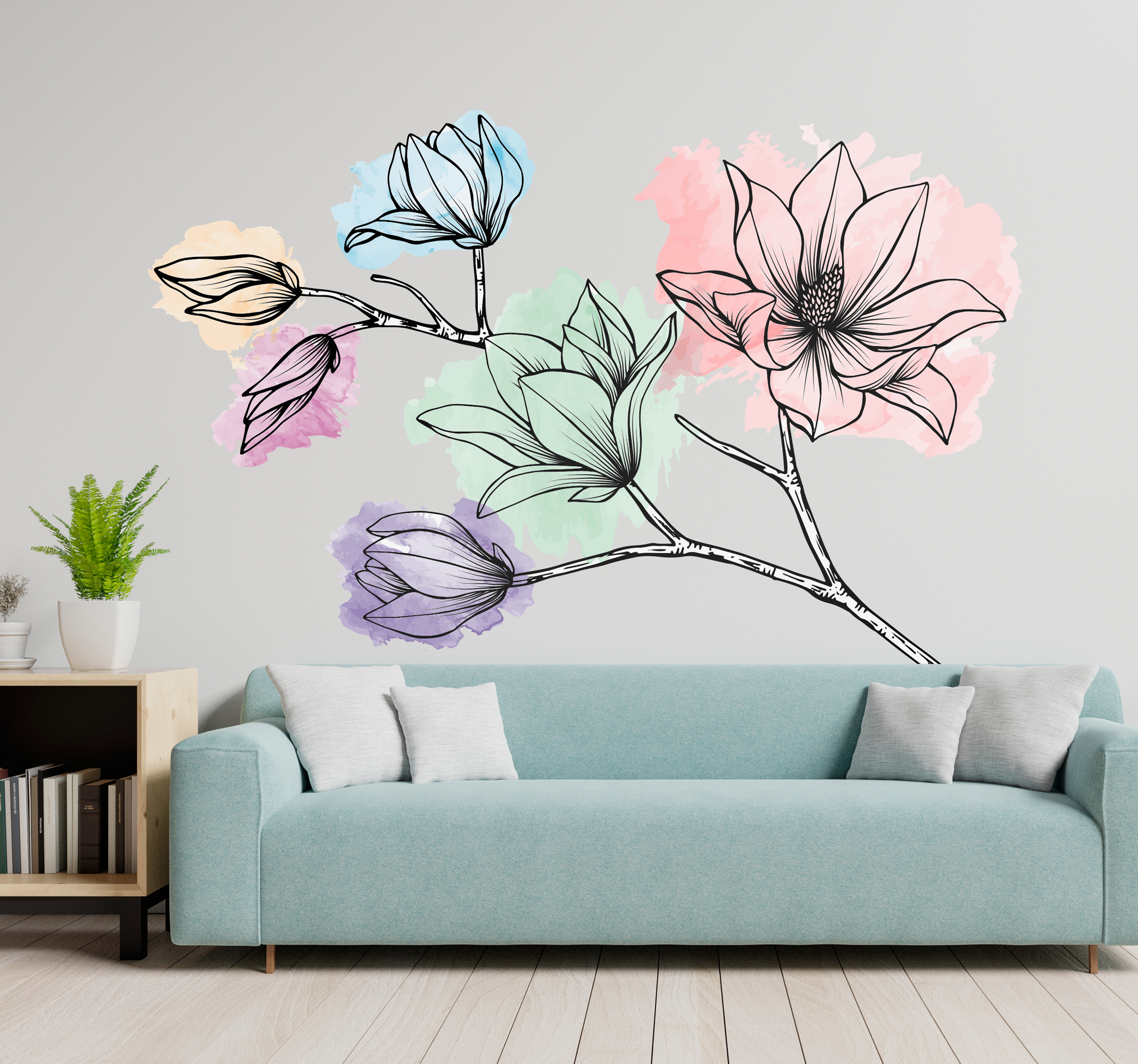 Tenstickers Bloemen muursticker magnolia