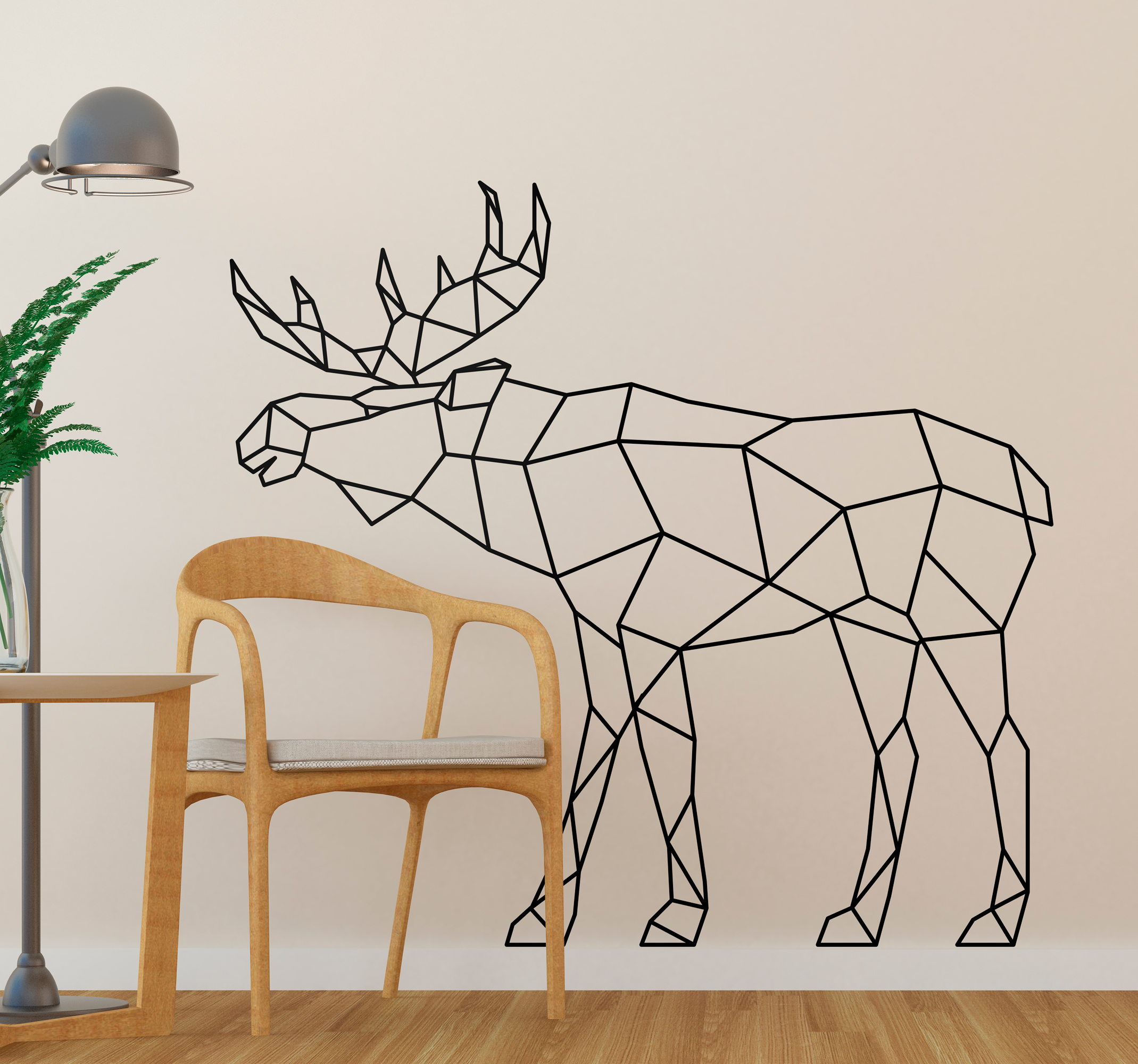 Tenstickers Muursticker wilde dieren geometrisch eland design